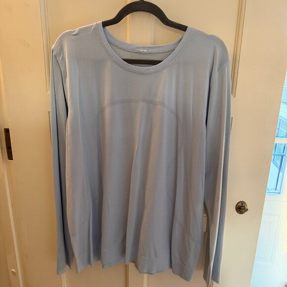lululemon Swiftly Relaxed Long-Sleeve Shirt, Pale Blue, Size 16 - Picture 1 of 3